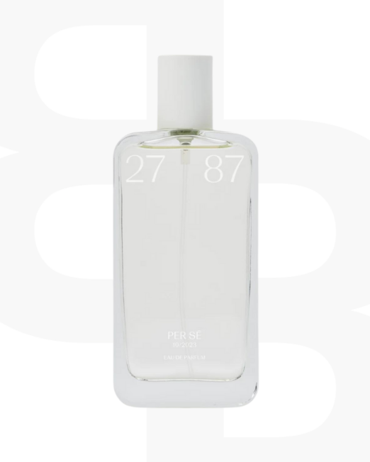 2787 Per Sé Parfum fles transparant met witte dop en letters 2787 erop geprint
