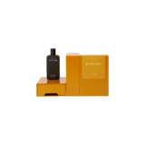 Zwarte parfumfles op luxe oranje amber kleurig verpakkingsdoos van het merk 2787 Genetic Bliss