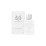 luxe witte verpakking met witte parfumfles met paarden erop van Parfums de Marly Galloway