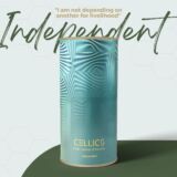 Cellics INdependent met tgroene tekst geschreven independent