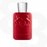 Rode Parfumfles met zilveren dop van Parfums de Marly Kalan